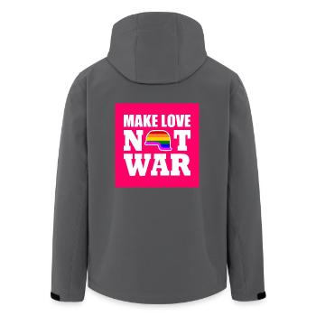 Make love not war - Recycelte Männer Softshell-Jacke von Stanley/Stella - Anthrazit - Hinten - AI Model Male 185 light (185cm)