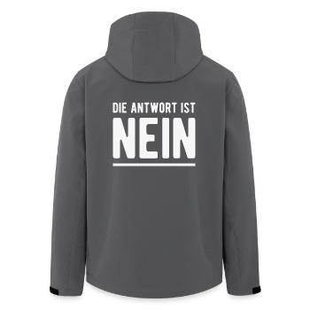 Die Antwort ist NEIN! - Recycelte Männer Softshell-Jacke von Stanley/Stella - Anthrazit - Hinten - AI Model Male 185 light (185cm)