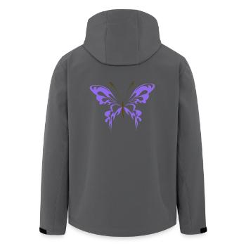 lila Schmetterling mit dunkelbraunen Fühlern - Recycelte Männer Softshell-Jacke von Stanley/Stella - Anthrazit - Hinten - AI Model Male 185 light (185cm)