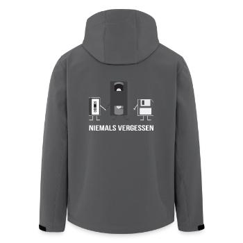 90er T-Shirt 2018 - Neunziger Motiv Retro - Recycelte Männer Softshell-Jacke von Stanley/Stella - Anthrazit - Hinten - AI Model Male 185 light (185cm)