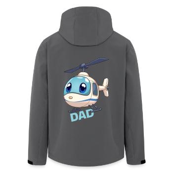 Helikopter Vater Papa Väter Helicopter Eltern Dad - Recycelte Männer Softshell-Jacke von Stanley/Stella - Anthrazit - Hinten - AI Model Male 185 light (185cm)
