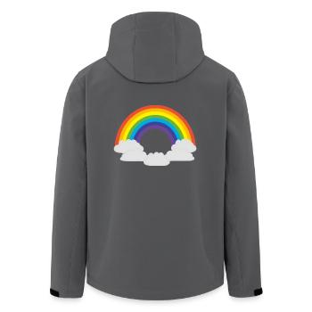 regenbogen sonne wolken wetter rainbow sun cloud38 - Recycelte Männer Softshell-Jacke von Stanley/Stella - Anthrazit - Hinten - AI Model Male 185 light (185cm)