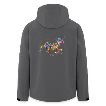 Einhorn Farbkleckse Geschenk Geschenkidee - Recycelte Männer Softshell-Jacke von Stanley/Stella - Anthrazit - Hinten - AI Model Male 185 light (185cm)