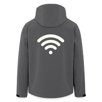 Wifi Weiß - Recycelte Männer Softshell-Jacke von Stanley/Stella - Anthrazit - Hinten - AI Model Male 185 light (185cm)