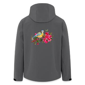 Vogel - Recycelte Männer Softshell-Jacke von Stanley/Stella - Anthrazit - Hinten - AI Model Male 185 light (185cm)