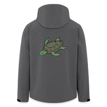 Tortoise - Men’s Recycled Softshell Jacket by Stanley/Stella - anthracite - Back - AI Model Male 185 light (185cm)
