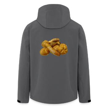 brot broetchen crossaint baecker baguette bread bu - Recycelte Männer Softshell-Jacke von Stanley/Stella - Anthrazit - Hinten - AI Model Male 185 light (185cm)