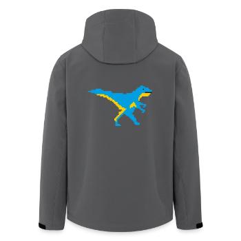  Mosaik Dino - Recycelte Männer Softshell-Jacke von Stanley/Stella - Anthrazit - Hinten - AI Model Male 185 light (185cm)