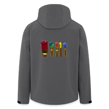 Pinsel - Recycelte Männer Softshell-Jacke von Stanley/Stella - Anthrazit - Hinten - AI Model Male 185 light (185cm)
