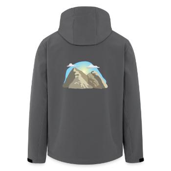 climbing ladder klettern leiter cycling mountain s - Recycelte Männer Softshell-Jacke von Stanley/Stella - Anthrazit - Hinten - AI Model Male 185 light (185cm)