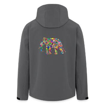 Elefant bunte Farbkleckse Geschenk Geschenkidee - Recycelte Männer Softshell-Jacke von Stanley/Stella - Anthrazit - Hinten - AI Model Male 185 light (185cm)