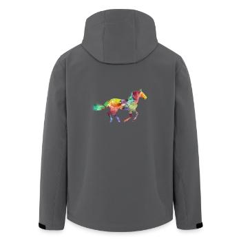 Rainbow Horse - Recycelte Männer Softshell-Jacke von Stanley/Stella - Anthrazit - Hinten - AI Model Male 185 light (185cm)