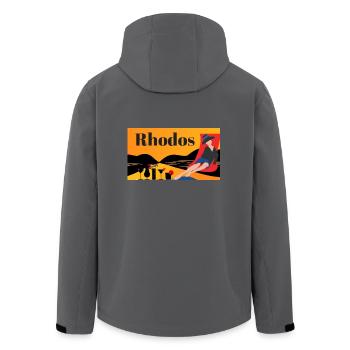 Rhodos - Griechische Insel - Recycelte Männer Softshell-Jacke von Stanley/Stella - Anthrazit - Hinten - AI Model Male 185 light (185cm)