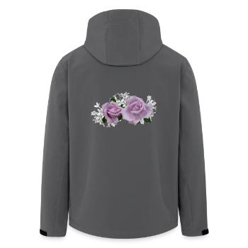 flowers lilies tulips orchids sunflower dahlia ger - Recycelte Männer Softshell-Jacke von Stanley/Stella - Anthrazit - Hinten - AI Model Male 185 light (185cm)