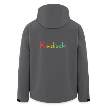 Kindisch, farbenfrohes Design - Recycelte Männer Softshell-Jacke von Stanley/Stella - Anthrazit - Hinten - AI Model Male 185 light (185cm)