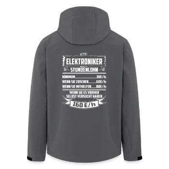 Elektroniker Stundenlohn - Recycelte Männer Softshell-Jacke von Stanley/Stella - Anthrazit - Hinten - AI Model Male 185 light (185cm)