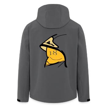 F1 gelben Helm Visier 18 - Recycelte Männer Softshell-Jacke von Stanley/Stella - Anthrazit - Hinten - AI Model Male 185 light (185cm)
