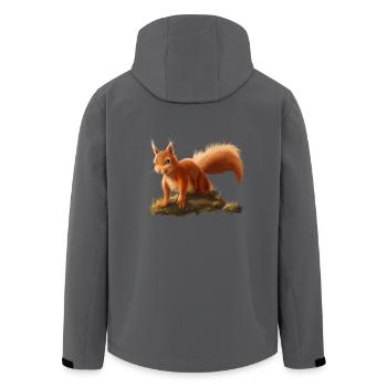 Kleines Eichhörnchen - Recycelte Männer Softshell-Jacke von Stanley/Stella - Anthrazit - Hinten - AI Model Male 185 light (185cm)