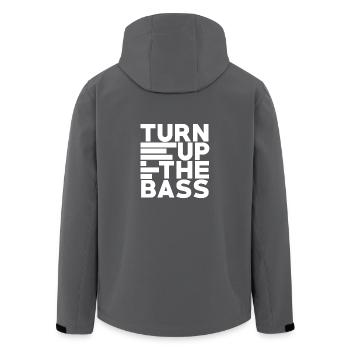 Musik Music Drum Bass Schlagzeug Turn up the Bass - Recycelte Männer Softshell-Jacke von Stanley/Stella - Anthrazit - Hinten - AI Model Male 185 light (185cm)