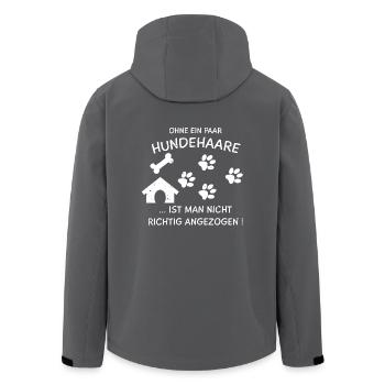 Hunde Tshirt Geschenk für Hundefreunde Hundehaare - Recycelte Männer Softshell-Jacke von Stanley/Stella - Anthrazit - Hinten - AI Model Male 185 light (185cm)
