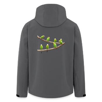 wellensttiche budgie birds voegel - Recycelte Männer Softshell-Jacke von Stanley/Stella - Anthrazit - Hinten - AI Model Male 185 light (185cm)