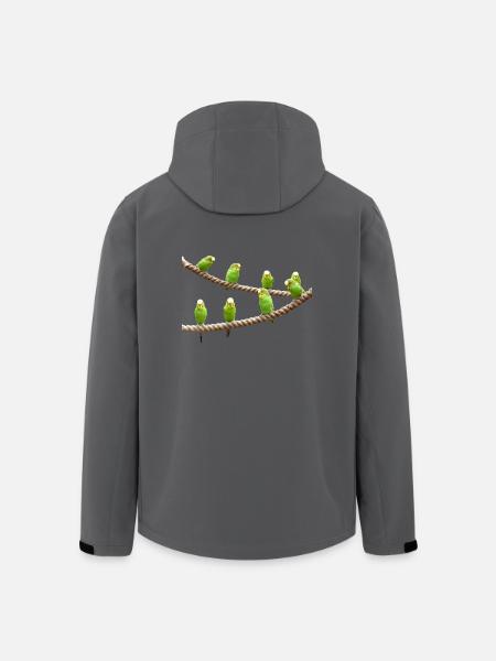 wellensttiche budgie birds voegel - Recycelte Männer Softshell-Jacke von Stanley/Stella - Anthrazit