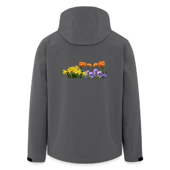 daffodils roses rosen blumen flowers tulips tulpen - Recycelte Männer Softshell-Jacke von Stanley/Stella - Anthrazit - Hinten - AI Model Male 185 light (185cm)