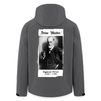 Sigmund Freud - "Deine Mutter." - Recycelte Männer Softshell-Jacke von Stanley/Stella - Anthrazit - Hinten - AI Model Male 185 light (185cm)