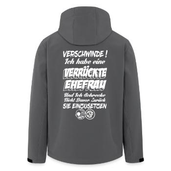 Verschwinde ich habe eine verrückte Ehefrau - Recycelte Männer Softshell-Jacke von Stanley/Stella - Anthrazit - Hinten - AI Model Male 185 light (185cm)
