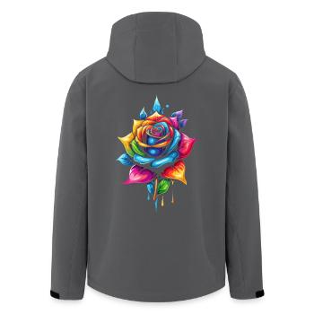 Rose mehrfarbige Blume - Recycelte Männer Softshell-Jacke von Stanley/Stella - Anthrazit - Hinten - AI Model Male 185 light (185cm)