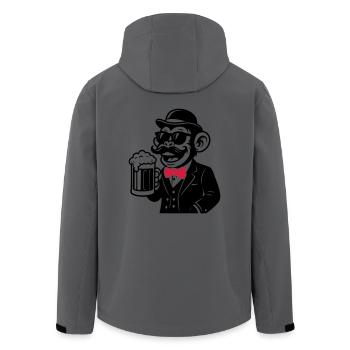 Affe Bier Sir - Recycelte Männer Softshell-Jacke von Stanley/Stella - Anthrazit - Hinten - AI Model Male 185 light (185cm)
