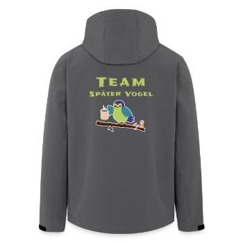 Morgenmuffel Schlafshirt - Recycelte Männer Softshell-Jacke von Stanley/Stella - Anthrazit - Hinten - AI Model Male 185 light (185cm)