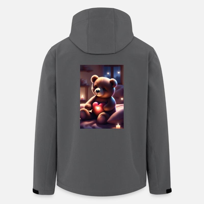 Teddybär mit Herz - Recycelte Männer Softshell-Jacke von Stanley/Stella - Anthrazit