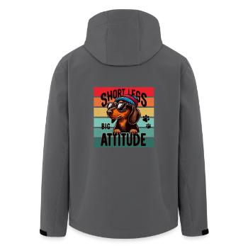 Dackel Hund Beanie Sonnenbrille Vierbeiner Lustig - Recycelte Männer Softshell-Jacke von Stanley/Stella - Anthrazit - Hinten - AI Model Male 185 light (185cm)