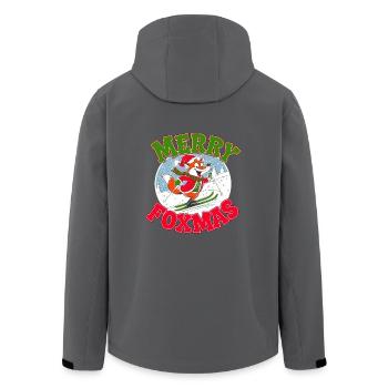 Merry Foxmas Fuchs Skifahren Skiurlaub Lustig Ski - Recycelte Männer Softshell-Jacke von Stanley/Stella - Anthrazit - Hinten - AI Model Male 185 light (185cm)