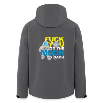 Fuck you to the Moon and Back Provokation Geschenk - Recycelte Männer Softshell-Jacke von Stanley/Stella - Anthrazit - Hinten - AI Model Male 185 light (185cm)