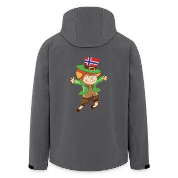 Kobold Fabel Leprechaun Flagge Norway Geschenk - Recycelte Männer Softshell-Jacke von Stanley/Stella - Anthrazit - Hinten - AI Model Male 185 light (185cm)