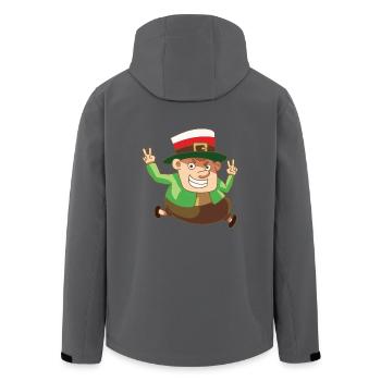 Kobold Fabel Leprechaun Flagge Poland Geschenk - Recycelte Männer Softshell-Jacke von Stanley/Stella - Anthrazit - Hinten - AI Model Male 185 light (185cm)