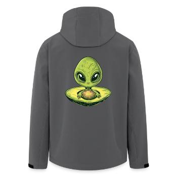 Cooler Alien Avocado mit Sonnenbrille & UFO Design - Recycelte Männer Softshell-Jacke von Stanley/Stella - Anthrazit - Hinten - AI Model Male 185 light (185cm)