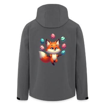 Jonglierender Rotfuchs mit Ostereiern - Recycelte Männer Softshell-Jacke von Stanley/Stella - Anthrazit - Hinten - AI Model Male 185 light (185cm)