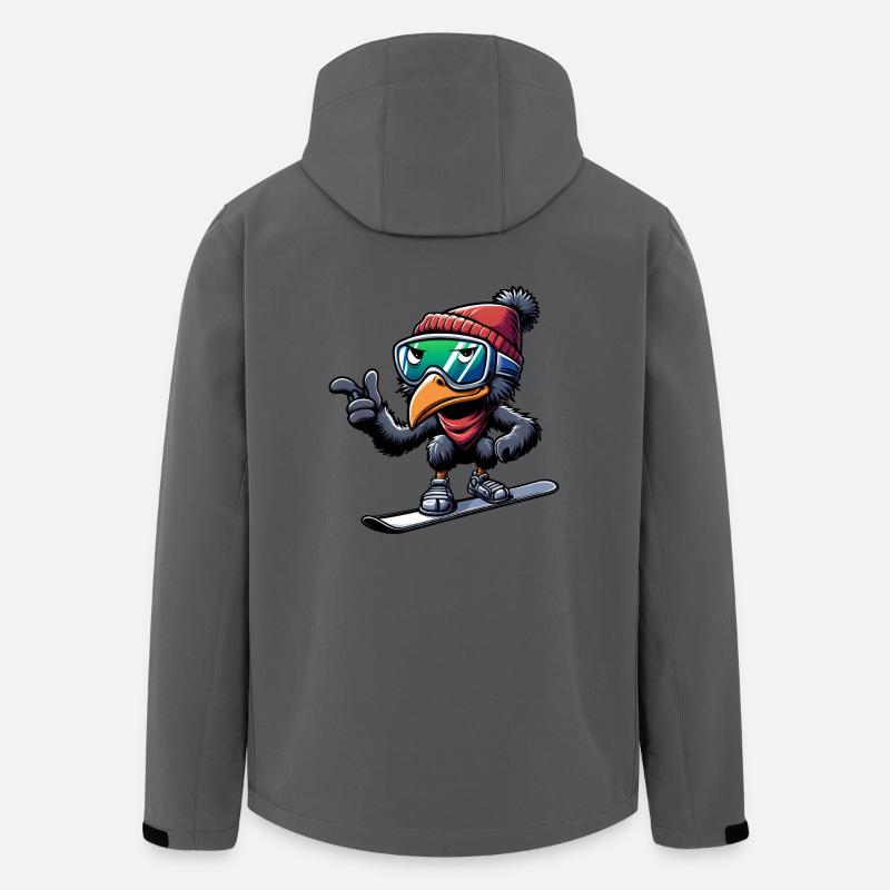 Emu Snowboarder Winterabenteuer - Recycelte Männer Softshell-Jacke von Stanley/Stella - Anthrazit