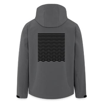Verlauf von Gerade zu Welle – Minimalist - Recycelte Männer Softshell-Jacke von Stanley/Stella - Anthrazit - Hinten - AI Model Male 185 light (185cm)