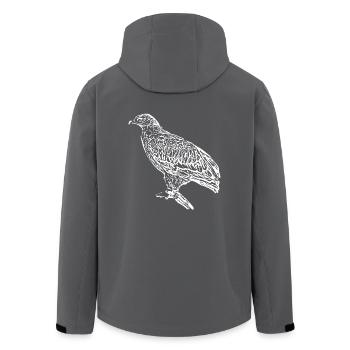 Wanderfalke, Falke, Falke, Vogel, Raubfalke, Falke - Recycelte Männer Softshell-Jacke von Stanley/Stella - Anthrazit - Hinten - AI Model Male 185 light (185cm)