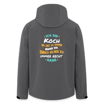 Kochen - Ich bin Koch - Recycelte Männer Softshell-Jacke von Stanley/Stella - Anthrazit - Hinten - AI Model Male 185 light (185cm)