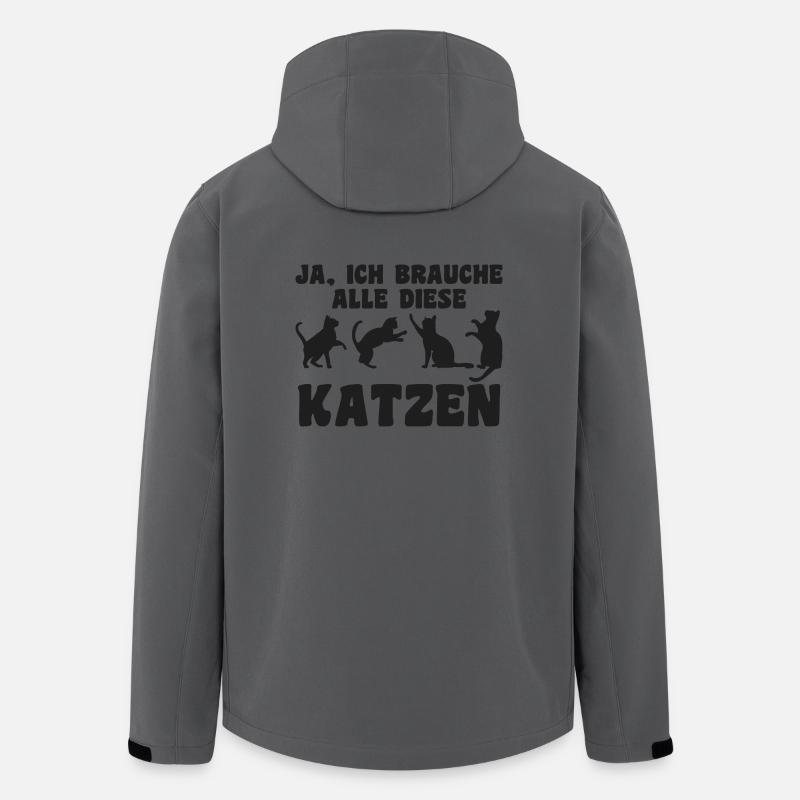 Chat Animal Chats Cadeau - Veste softshell homme en polyester recyclé Stanley/Stella - charbon