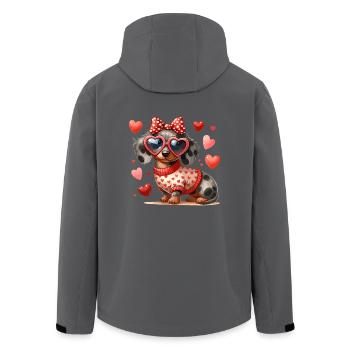 Dackel Dackelliebe Hund Vierbeiner Hundeliebhaber - Recycelte Männer Softshell-Jacke von Stanley/Stella - Anthrazit - Hinten - AI Model Male 185 light (185cm)