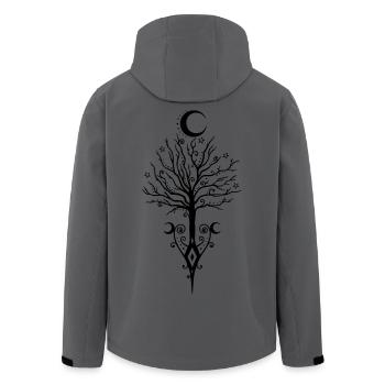 Arbre Lune Nuit Étoiles Lune Arbre - Veste softshell homme en polyester recyclé Stanley/Stella - charbon - Dos - AI Model Male 185 light (185cm)