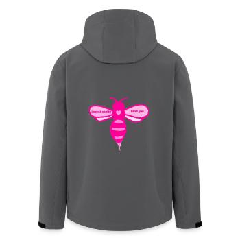 Rosa Biene - Recycelte Männer Softshell-Jacke von Stanley/Stella - Anthrazit - Hinten - AI Model Male 185 light (185cm)