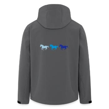 Drei Pferde im Galopp - Recycelte Männer Softshell-Jacke von Stanley/Stella - Anthrazit - Hinten - AI Model Male 185 light (185cm)
