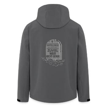 Kapitalismus Grabstein - Recycelte Männer Softshell-Jacke von Stanley/Stella - Anthrazit - Hinten - AI Model Male 185 light (185cm)